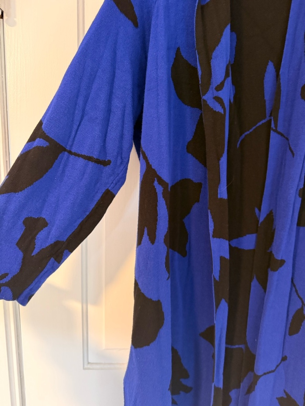 Chico's Royal Blue and Black Open Cardigan - Picture 2 of 5